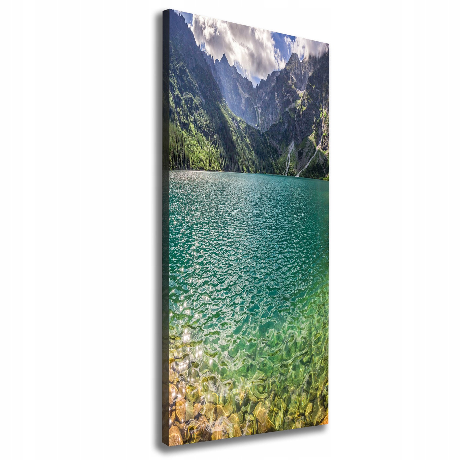 

Foto obraz na płótnie Jezioro w górach 50x125 cm