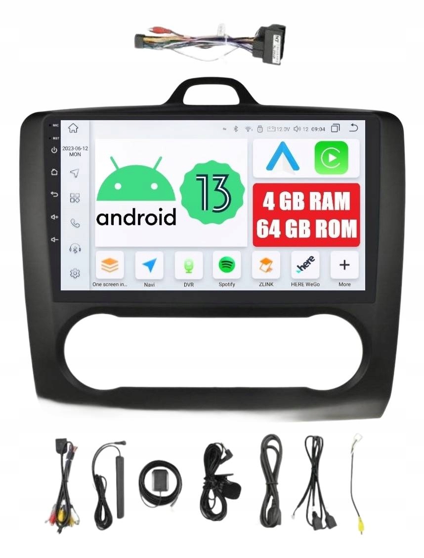 Navigace Rádio 2DIN Android Ford Focus MK2 2 II 4/64 Gb Dsp Carplay Lte