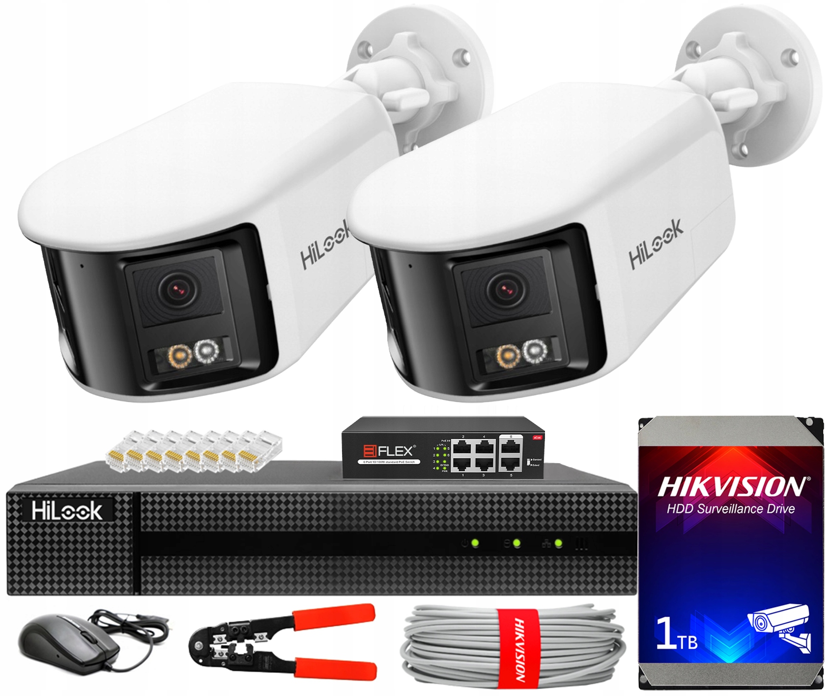 Sada na monitorovanie Ip 2x 8MPX kamera IPC-B480HAD-LUF/SL Panoramatické PoE