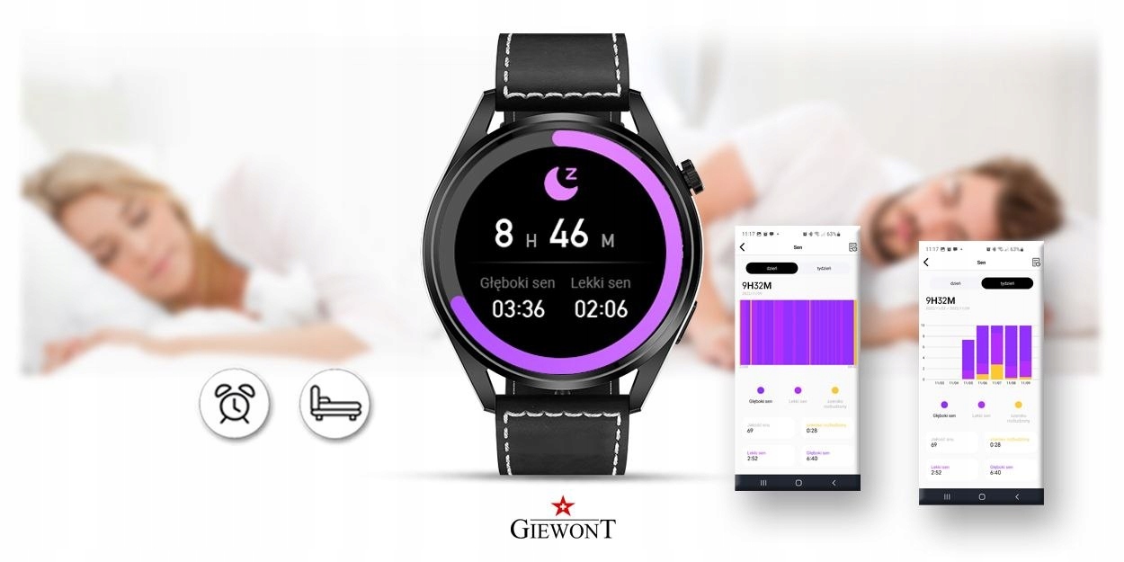 ZEGAREK MĘSKI SMARTWATCH POŁĄCZENIA TĘTNO PL MENU Złącza brak