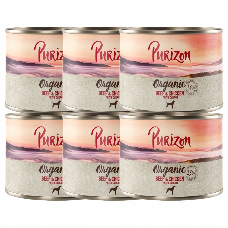 Purizon Organické hovězí a kuřecí maso s mrkví 24x200 g vlhké krmivo pro psy