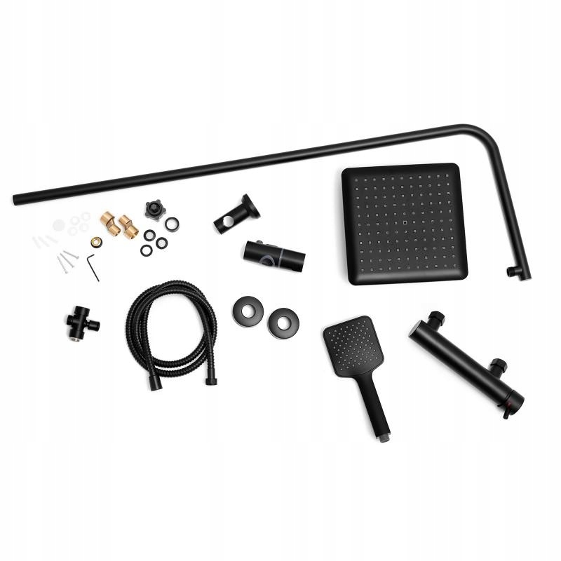 BATERIA - PRYSZNICOWA Z DESZCZOWNICĄ - CZARNA LOFT