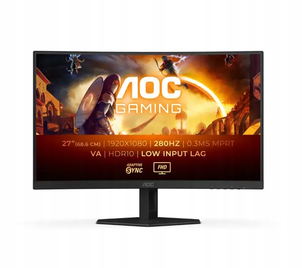 Zakrzywiony Monitor Aoc C27G4ZXE 27" Full Hd Fast Va 280Hz 0,3ms Mprt