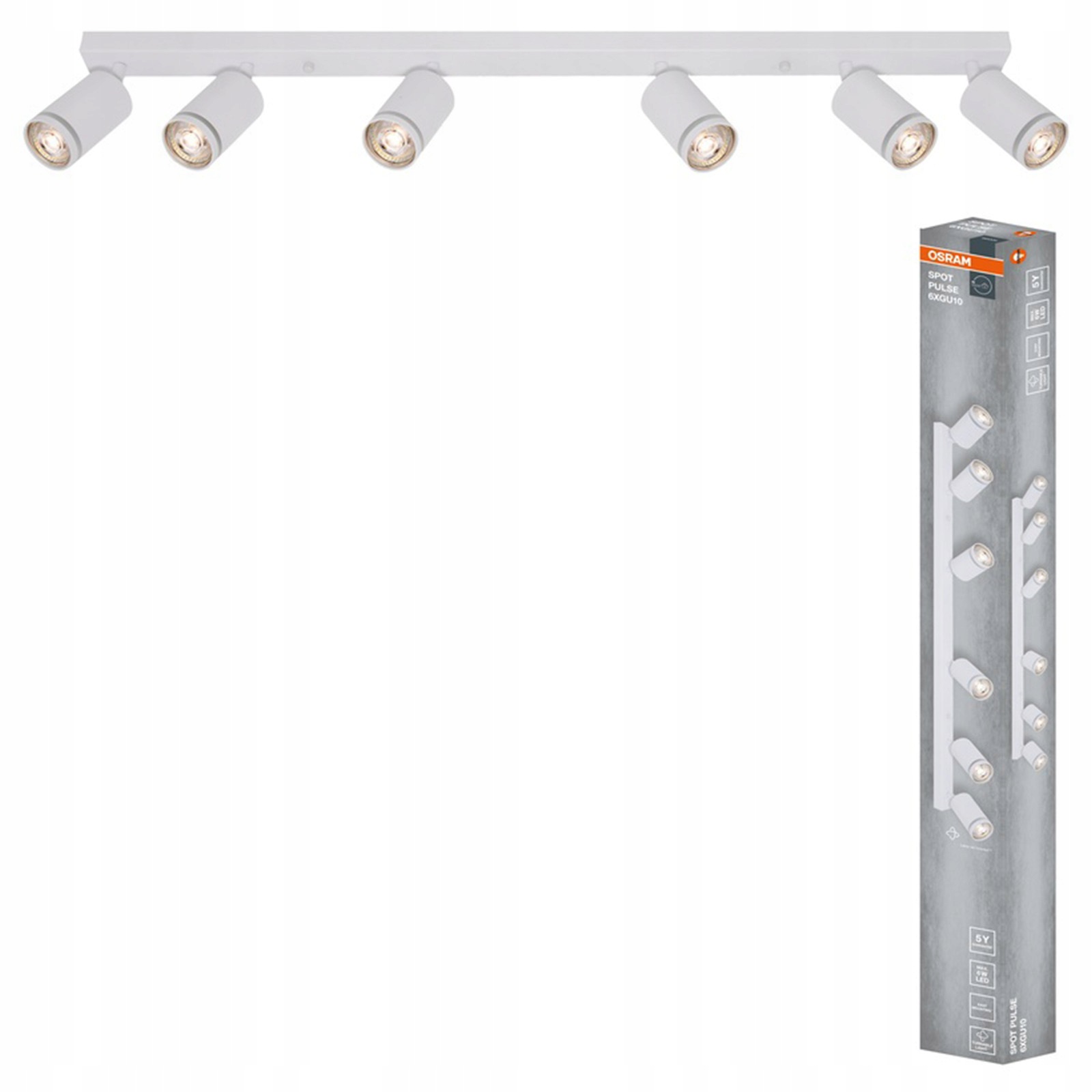 Nástěnná lampa stropní svítidlo Led reflektor Spot 6x GU10 Bílá Pulse Osram