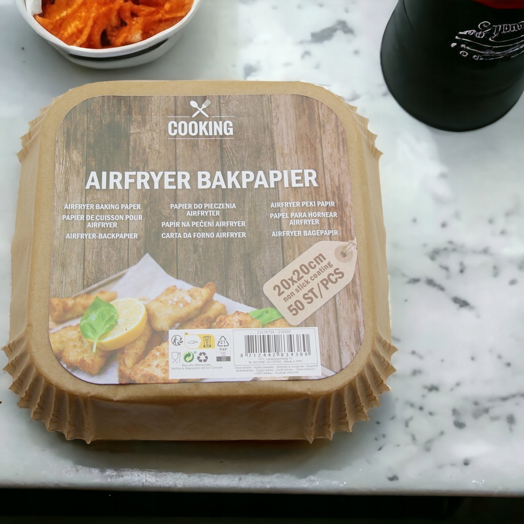 WKŁADKI DO PIECZENIA W FRYTKOWNICY BEZTŁUSZCZOWEJ PAPIEROWE FOREMKI 50 SZT Długość 20 cm