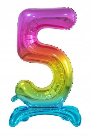 

Balon foliowy Cyfra stojąca 5 tęczowa 74 cm