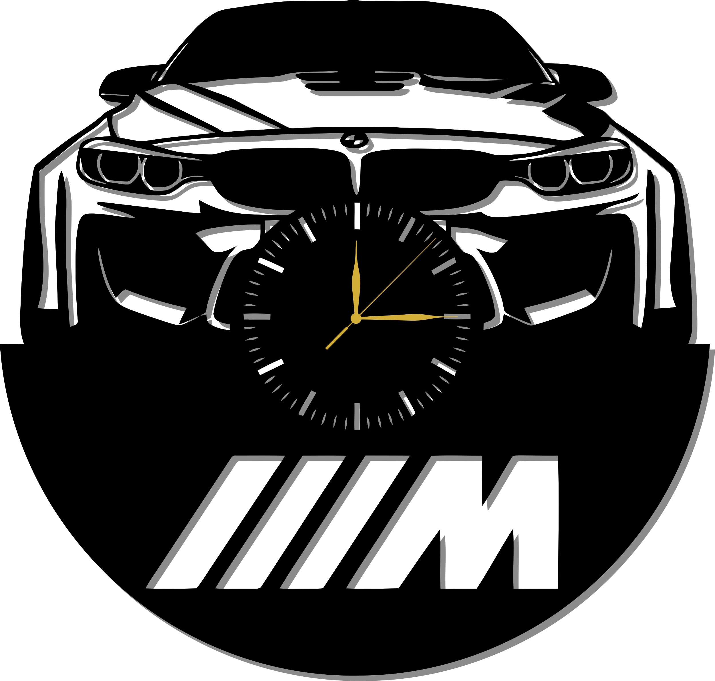 Prolamované Hodiny Auto Bmw M 50 CM! 17 Barev