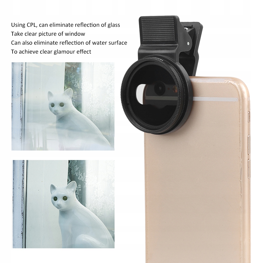 FILTR POLARYZACYJNY 37MM CPL Z KLIPSEM NA TELEFON Marka Inna