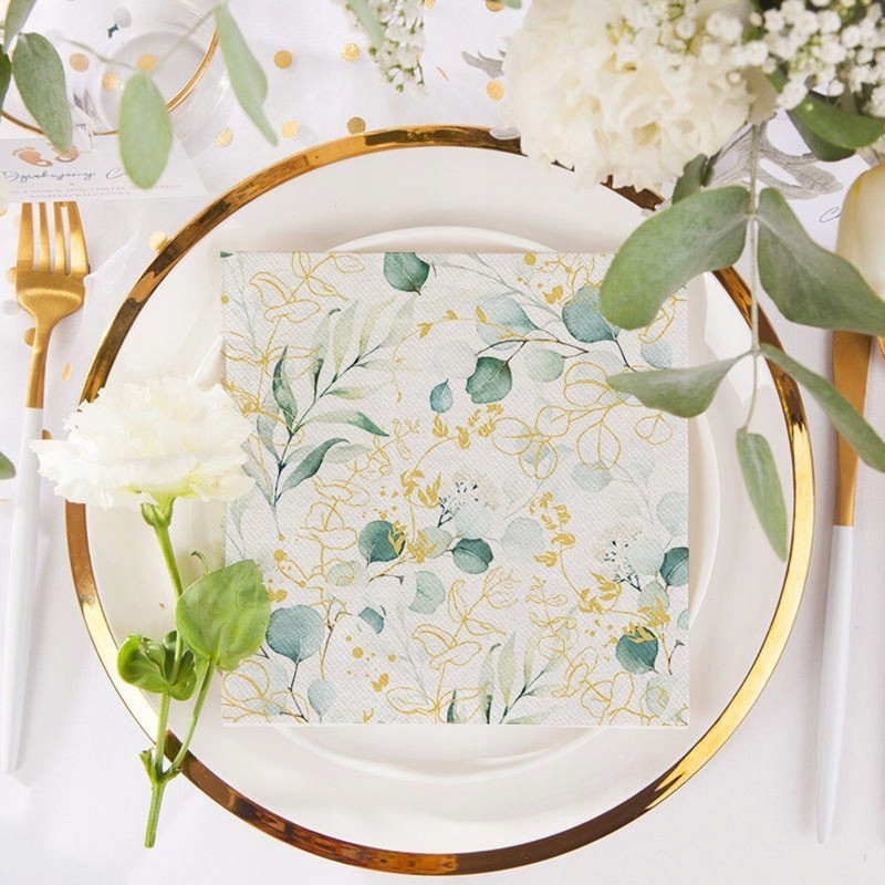 SERWETKI PAPIEROWE EUKALIPTUS 33X33 CM 20 SZT ŚLUB KOMUNIA IHS CHRZEST Kolor dodatkowy wielokolorowy