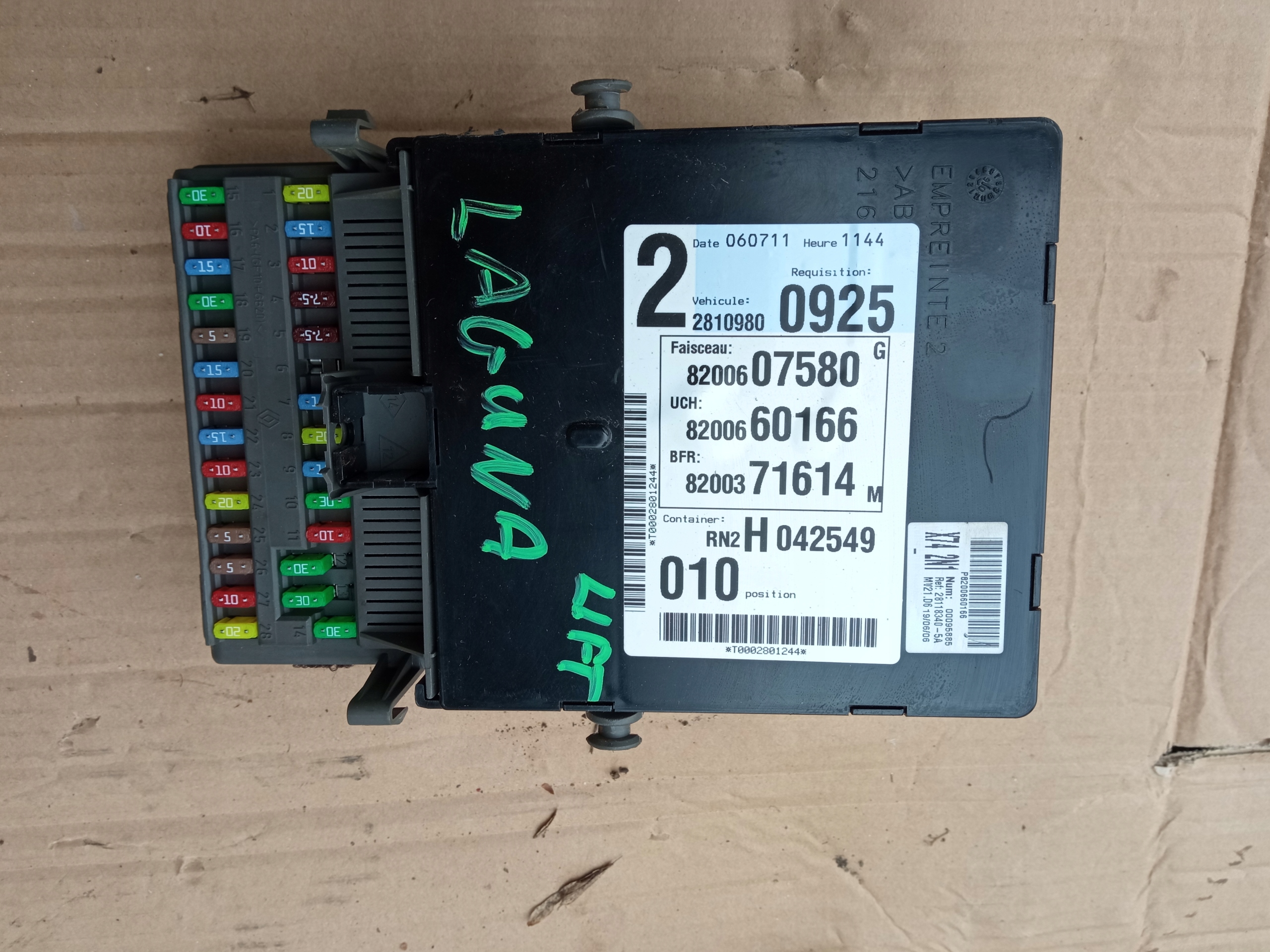 SKRZYNKA MODUŁ BSI RENAULT LAGUNA II 05-07 518856125