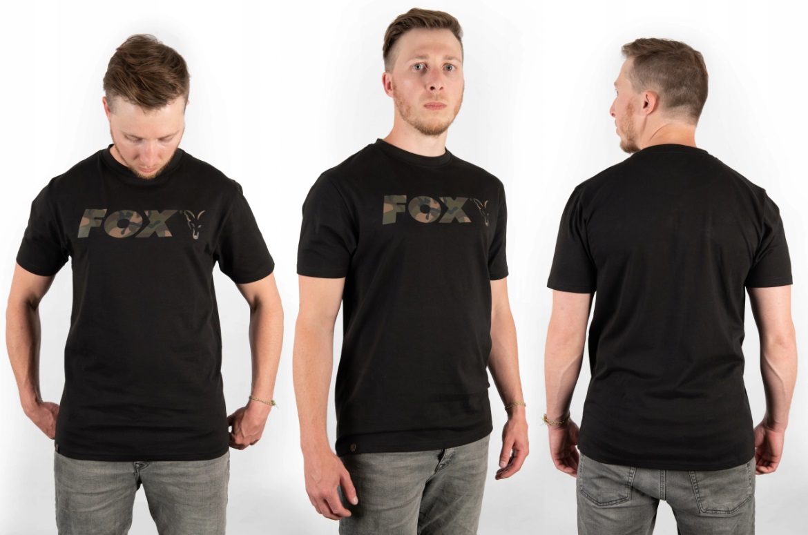 Koszulka FOX Black/Camo z nadrukiem rozmiar XXXL