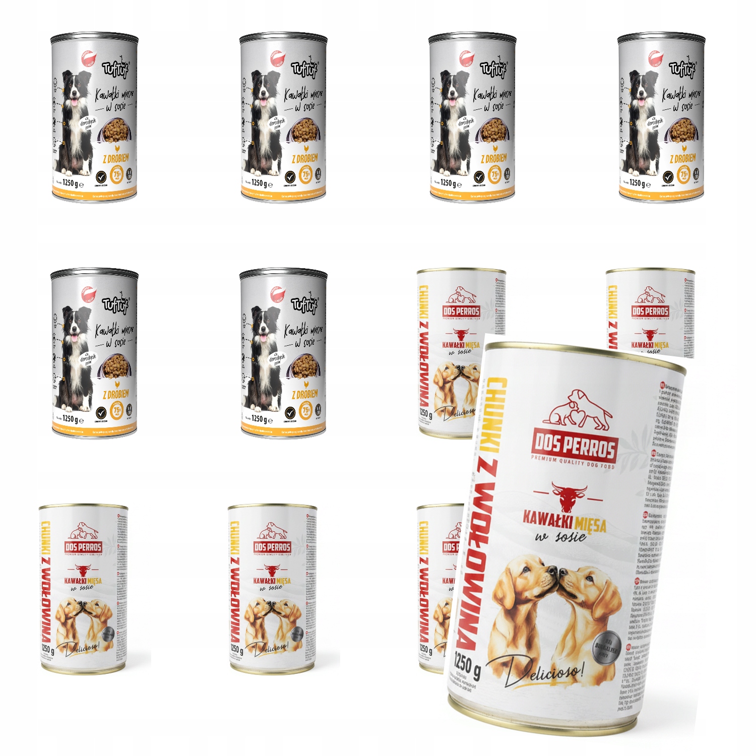 Levně Vlhké Krmivo Pro Psa Plechovka MIX Drůbež A Hovězí Maso 12x1250G