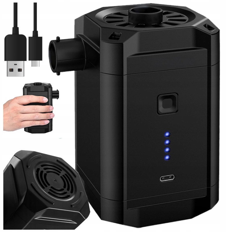 Elektrická Pumpa Kompresor Na Matracový Míč Usb Typ C Sada Nástavců