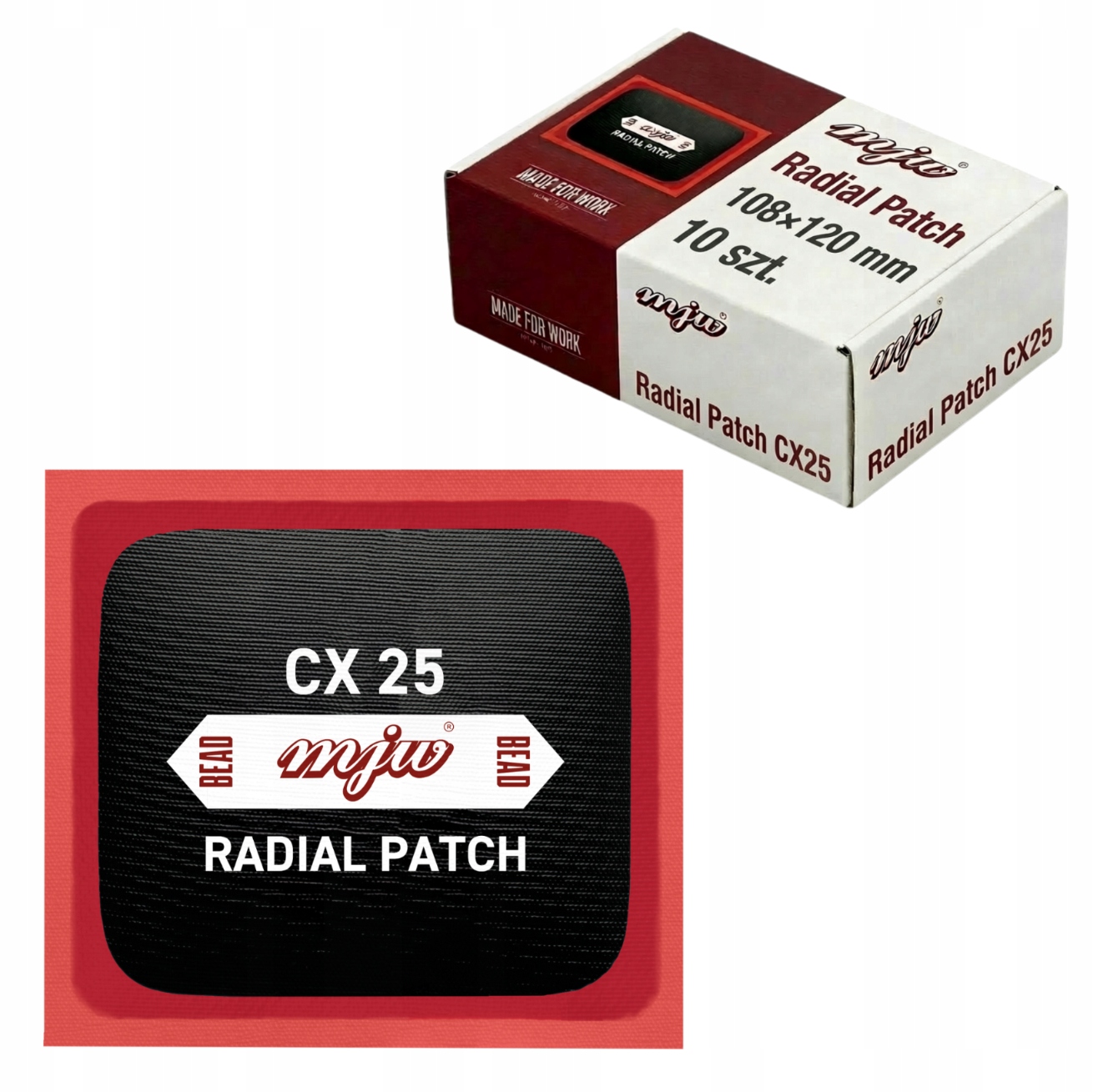 Radiálna vložka na opravu pneumatík CX25 108x120 mm 10 ks vulkanizačné záplaty