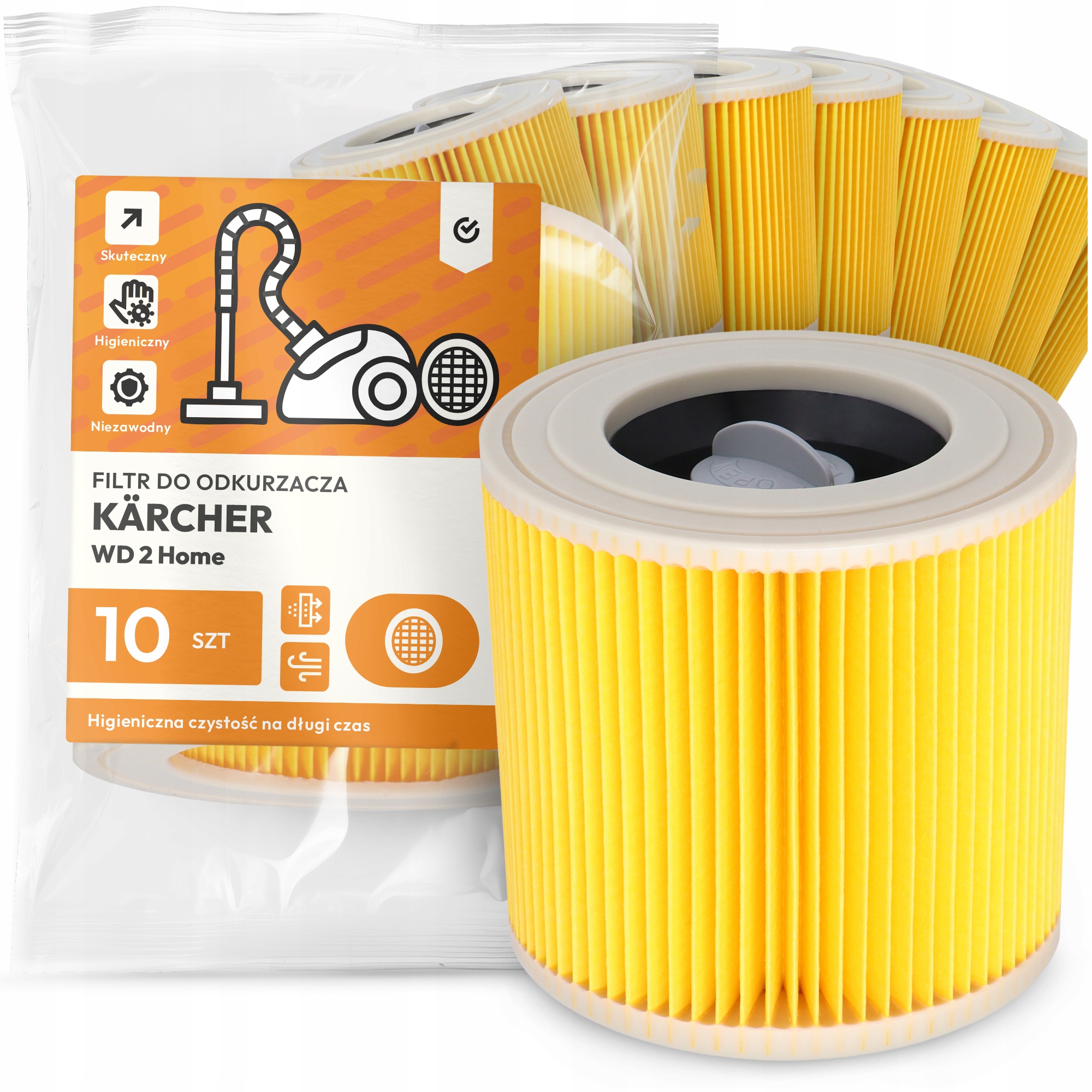 10 x Filtr Do Vysavače Kärcher Wd 2 Home Vzduch Výkonný Náhradník Em-w