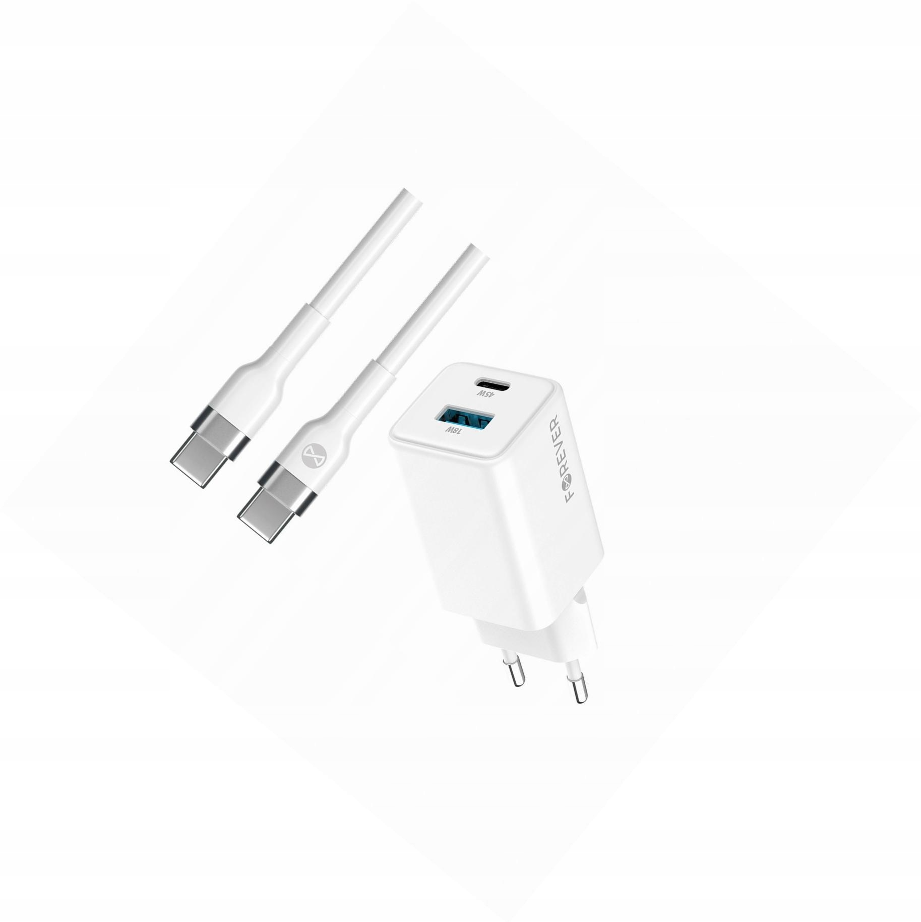 Szybka ładowarka GaN 45W 2 wejścia Usb i Usb-c z kablem do Sony Xperia 10