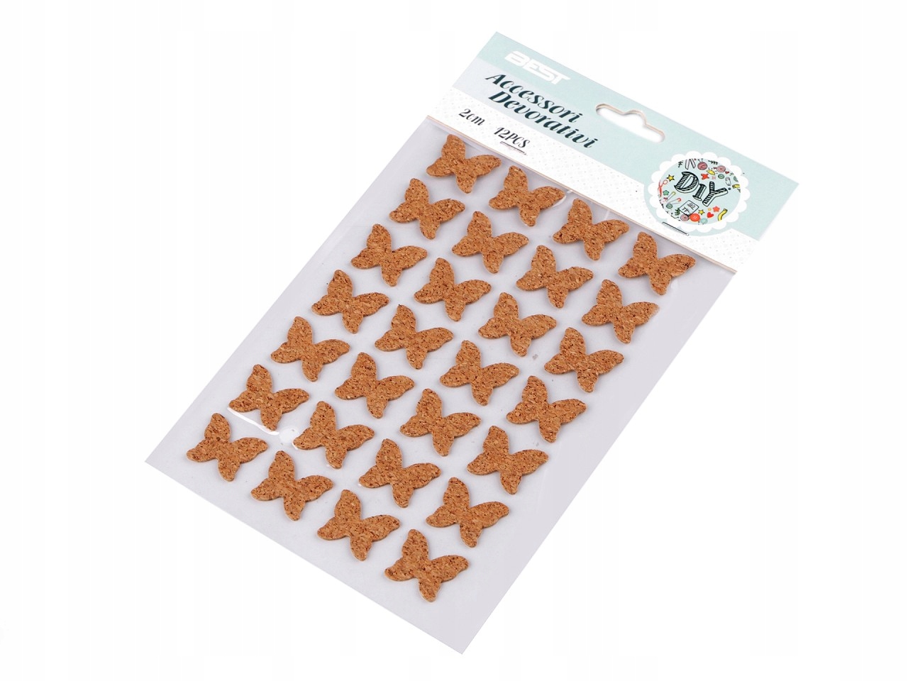 Samoprzylepne korkowe motyle naklejki motylki 2 cm 2cm 28 sztuk