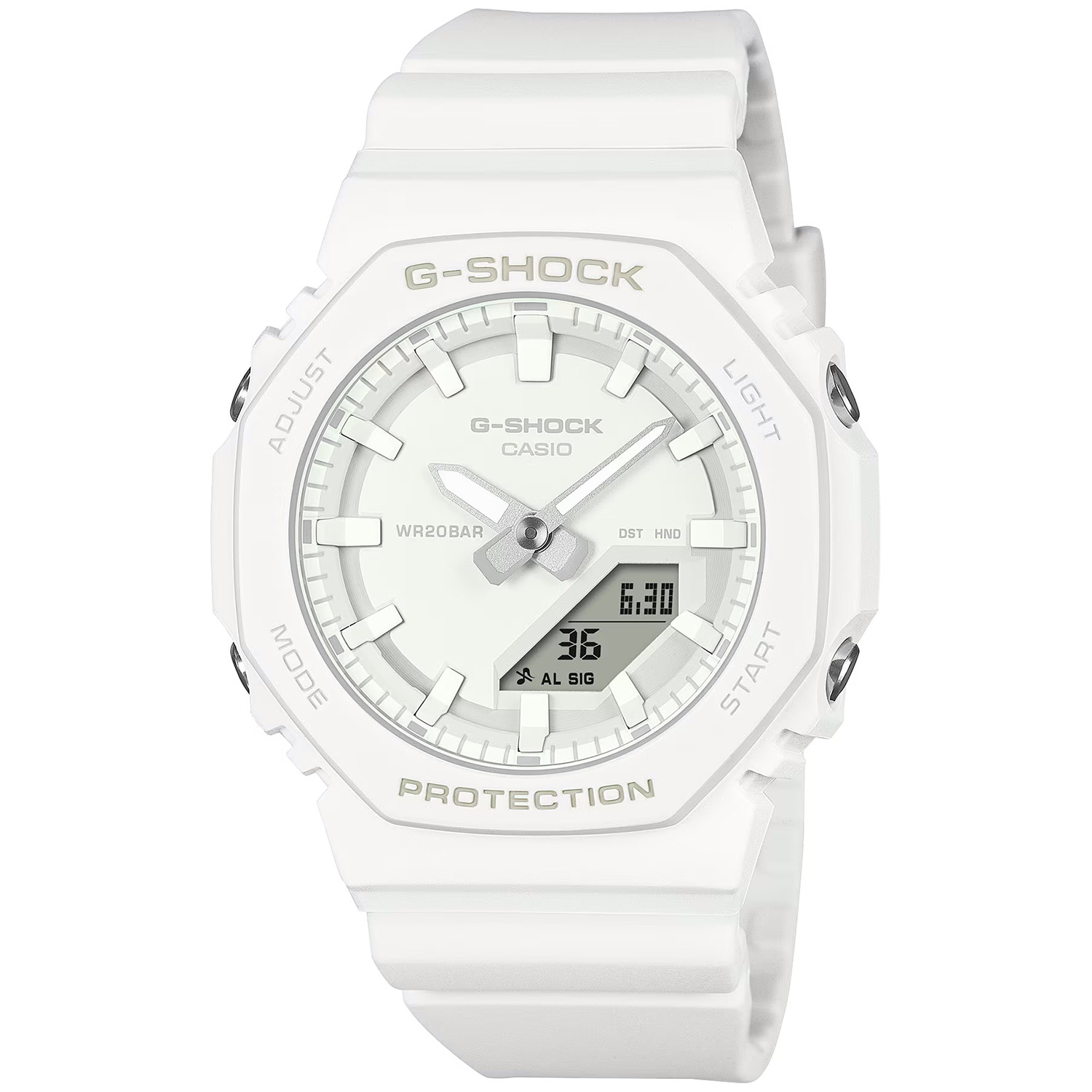 Hodinky Casio G-Shock GMA-P2100-7AER, bílý řemínek