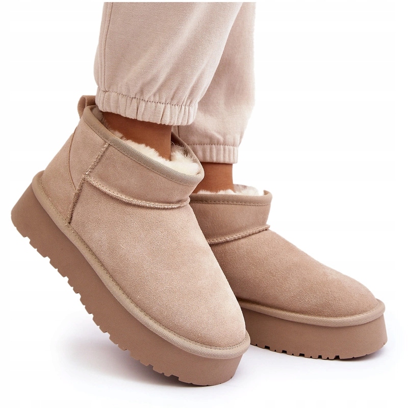 Módní Dámské Semišové Nízké Sněhule, Velikost 40