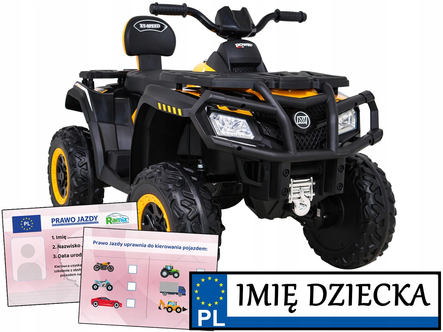Quad Dla Dzieci na akumulator XT-Speed napęd 4x4 tablica imienna