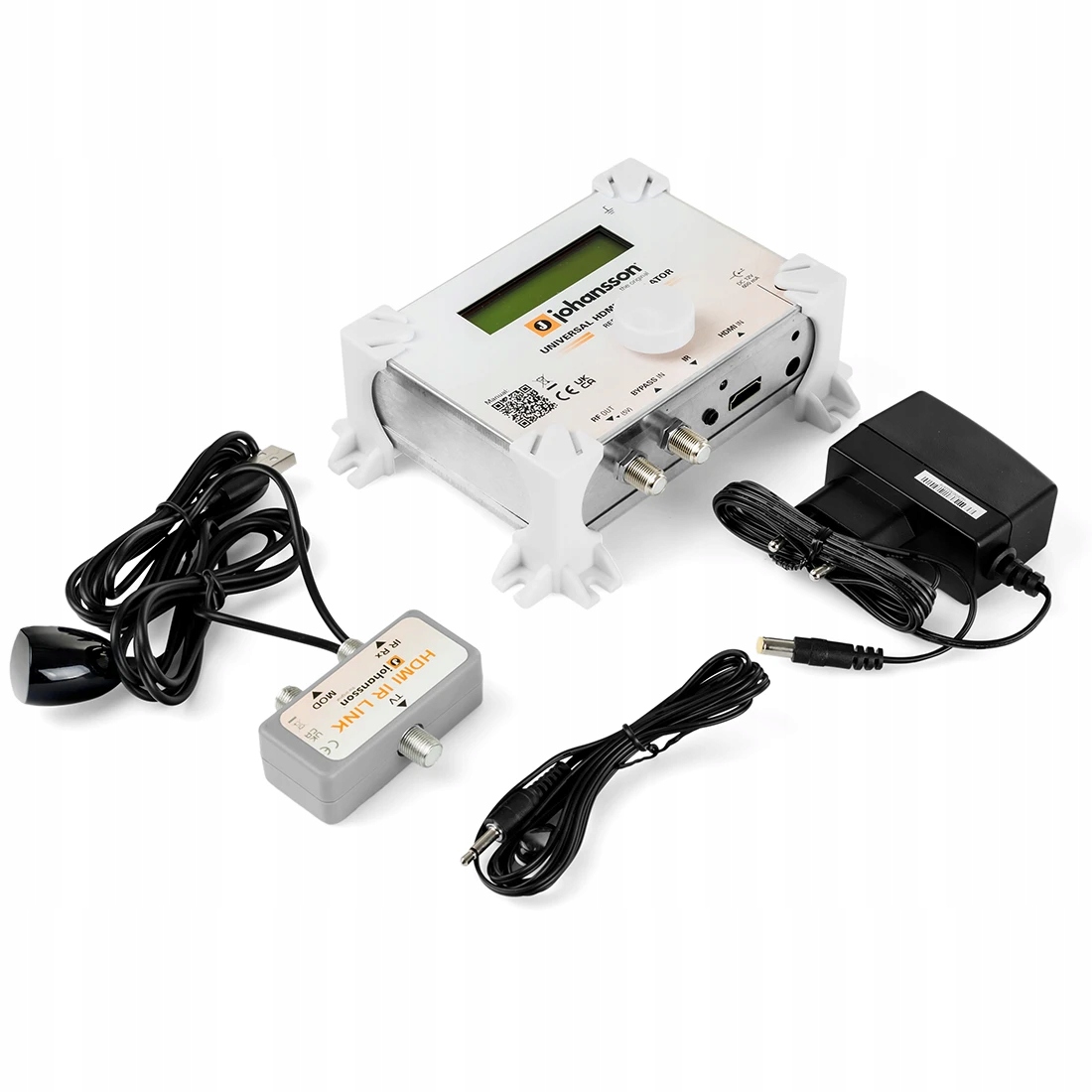 Digitální modulátor Hdmi na Dvb-t/c Johansson 8204 podpora dálkového ovládání Ir 38 dB