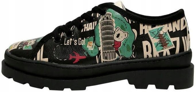 Dogo Dámské polobotky černé s potiskem nápisů, velikost 40 J1J