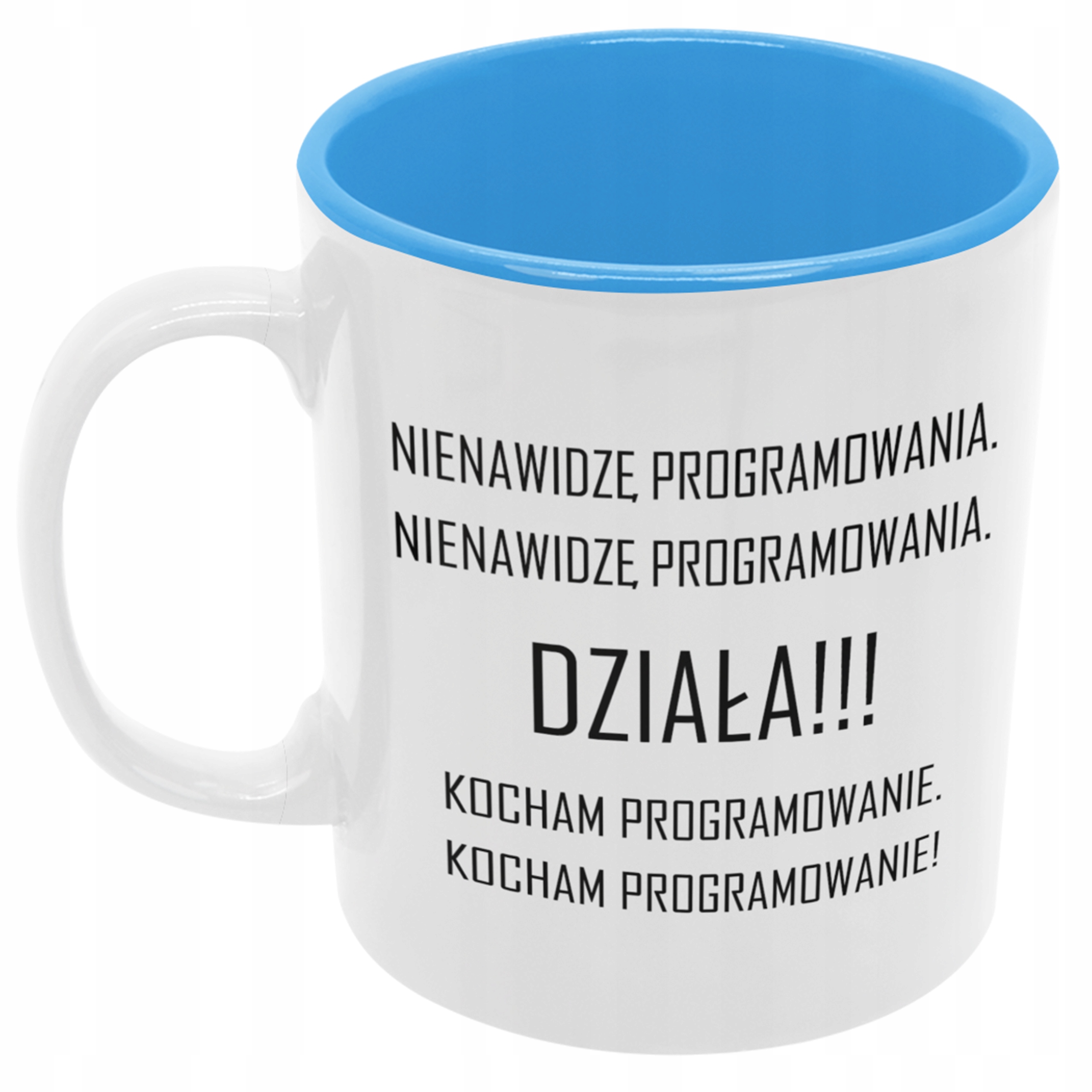 

Kubek Programista dla programisty niebieski środek