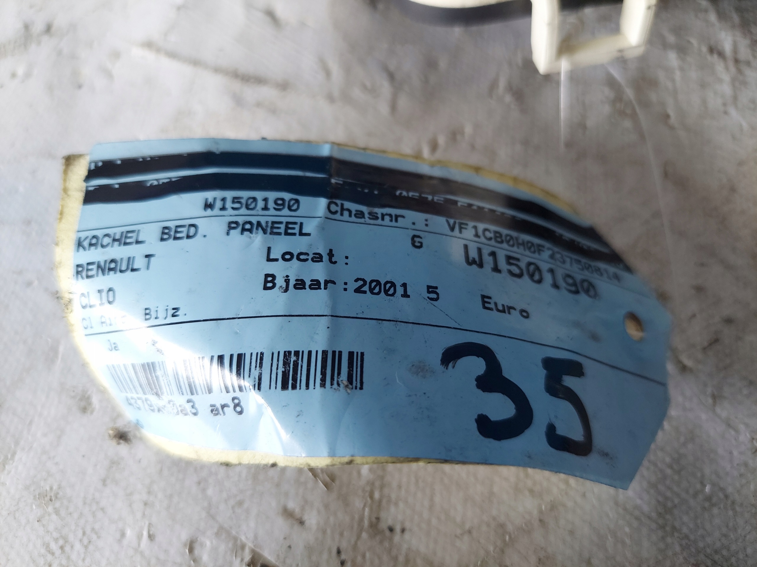 PANEL KLIMY CLIO II 654982E