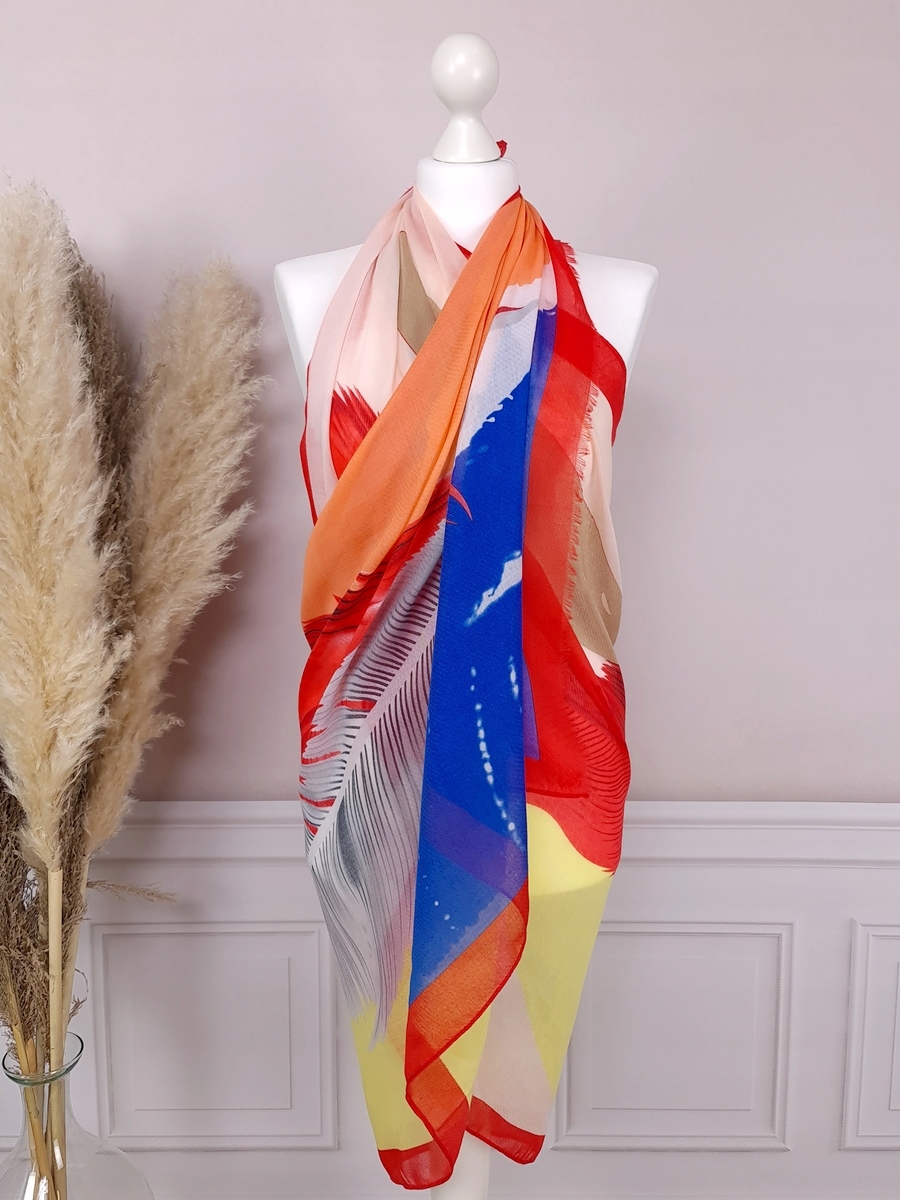 PAREO CHUSTA PLAŻOWA modna narzutka PIĘKNE KOLORY Wzór dominujący mix wzorów