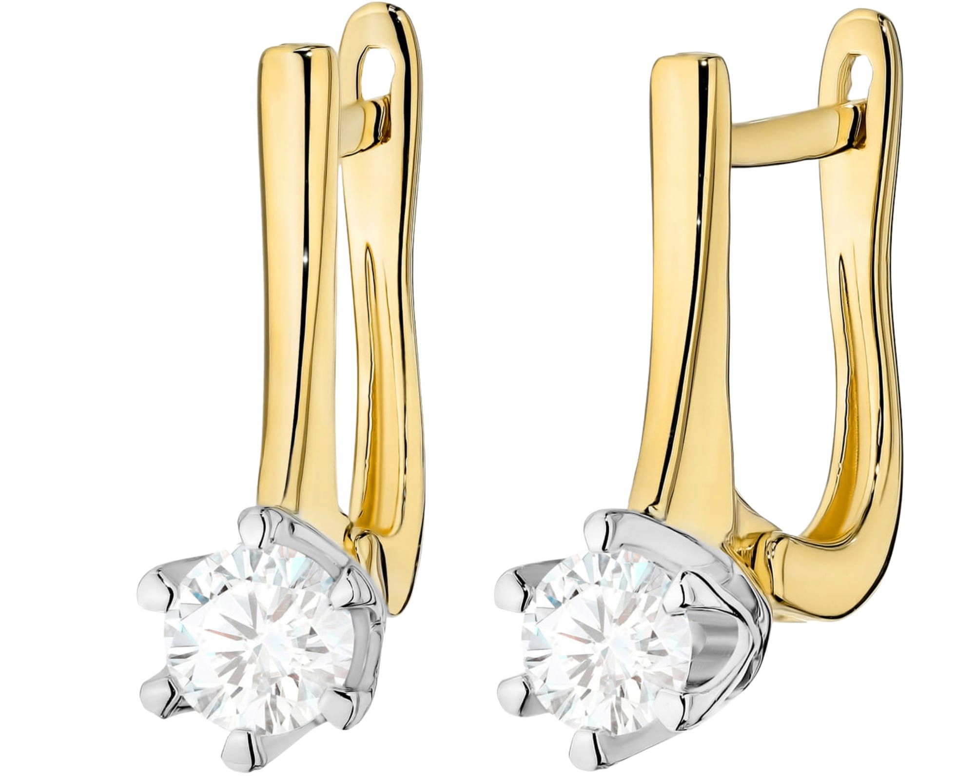 Zlaté Náušnice Na Anglickém Zapínání S Závěsnými Laboratorními Brilianty