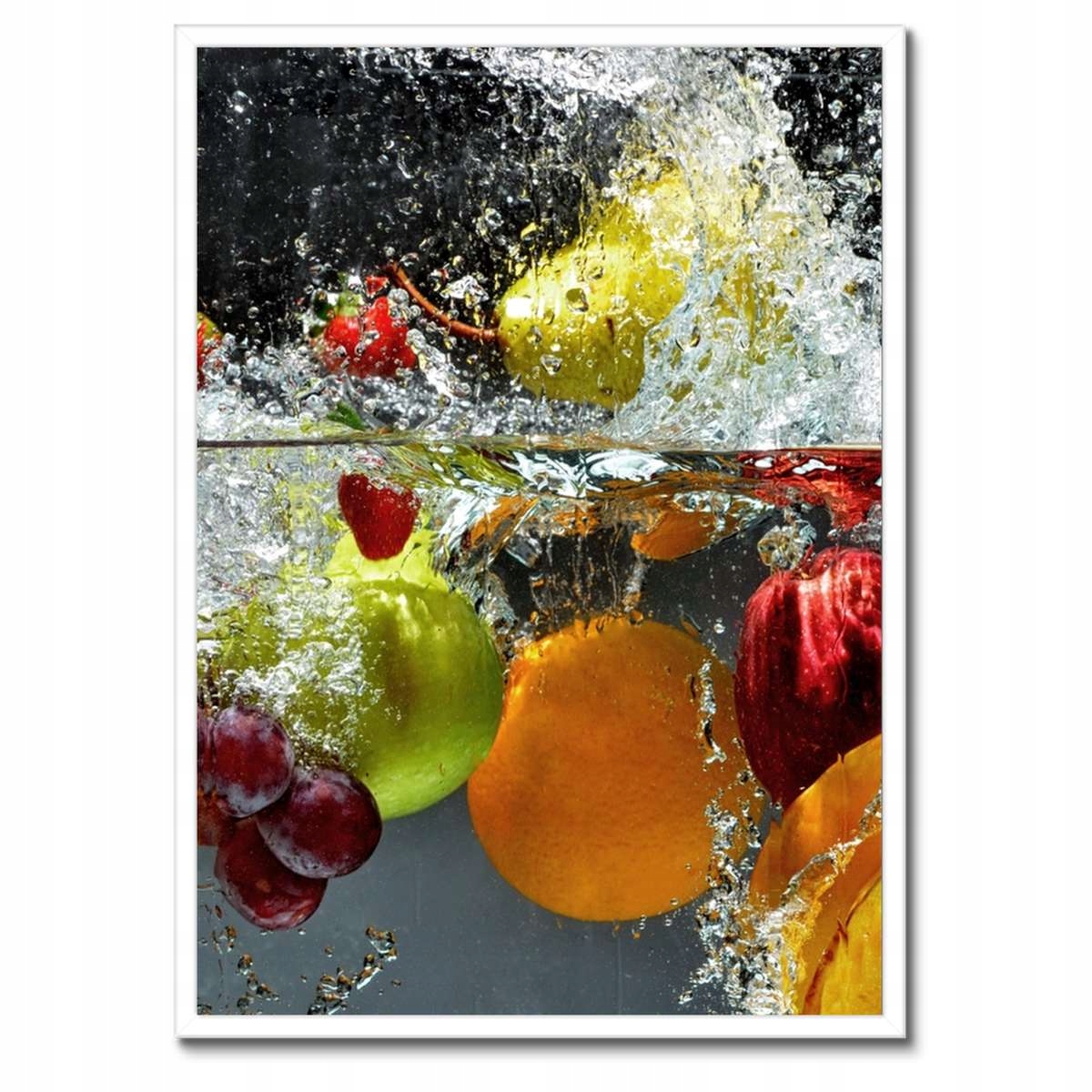 Plakáty v rámu 50x70 Ovoce padající do vody