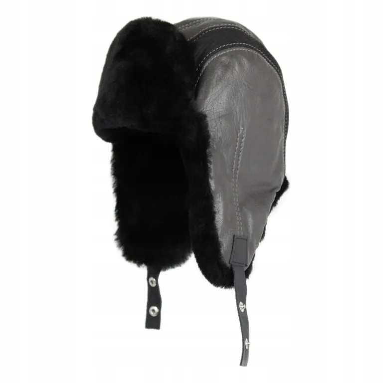 W472S Pilotka Zimní čepice vyrobená z přírodní kůže Polar Fashion