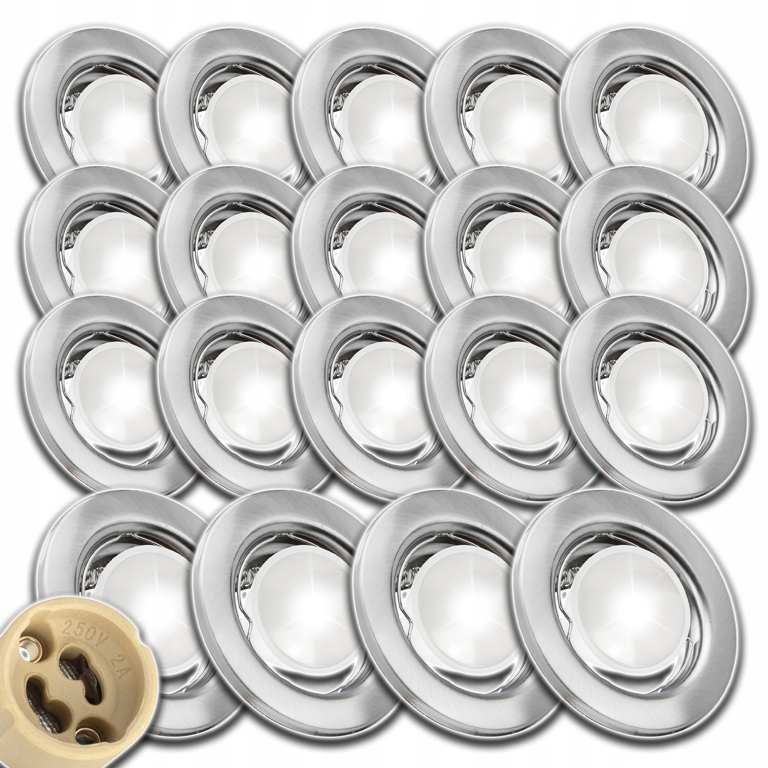 19 x Stropní Svítidlo Halogen Led Lampa 1,5W Neutrální Očko Satén