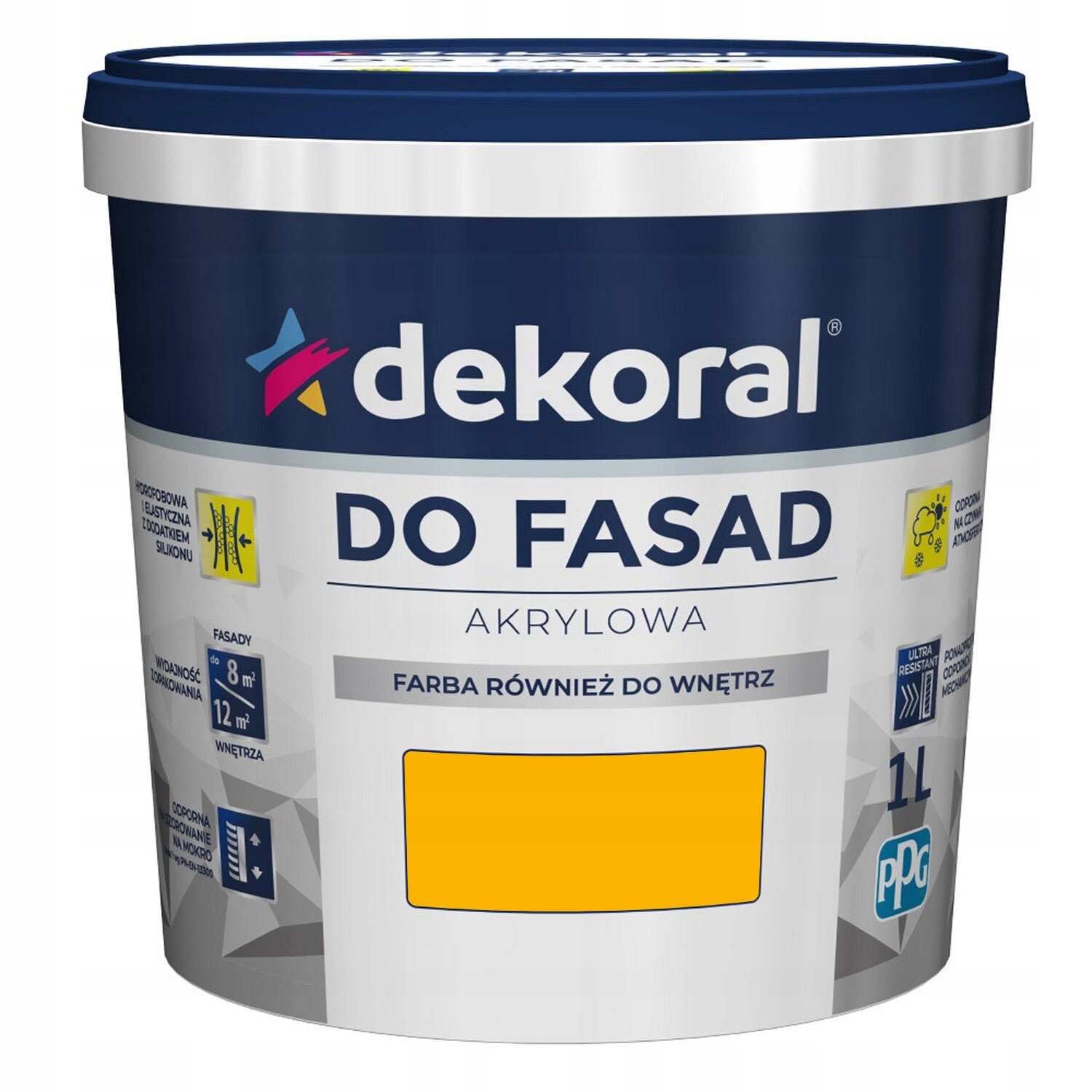 

Farba fasadowa Dekoral Polinit Żółty 1L