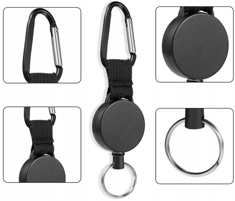 LINKA PLECIONA MOCNA ZWIJANA BRELOK RETRAKTOR 75cm Przeznaczenie do kluczy