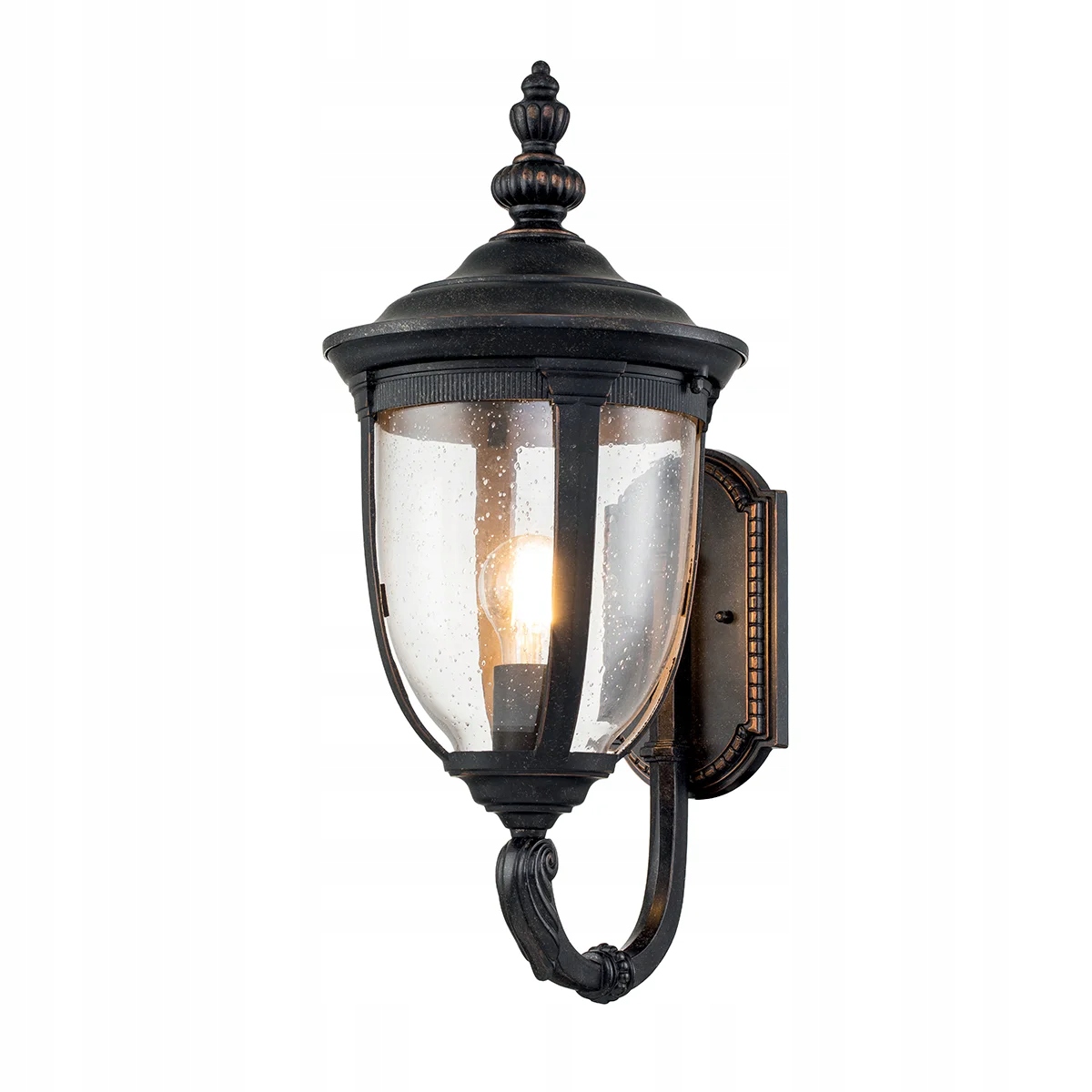 Klasická vonkajšia záhradná nástenná lampa starnúca hnedá 54 cm Elstead