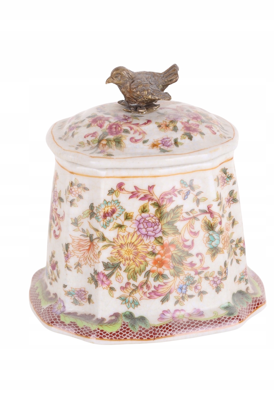 SZKATUŁKA- BOMBONIERA- PORCELANA z brązem