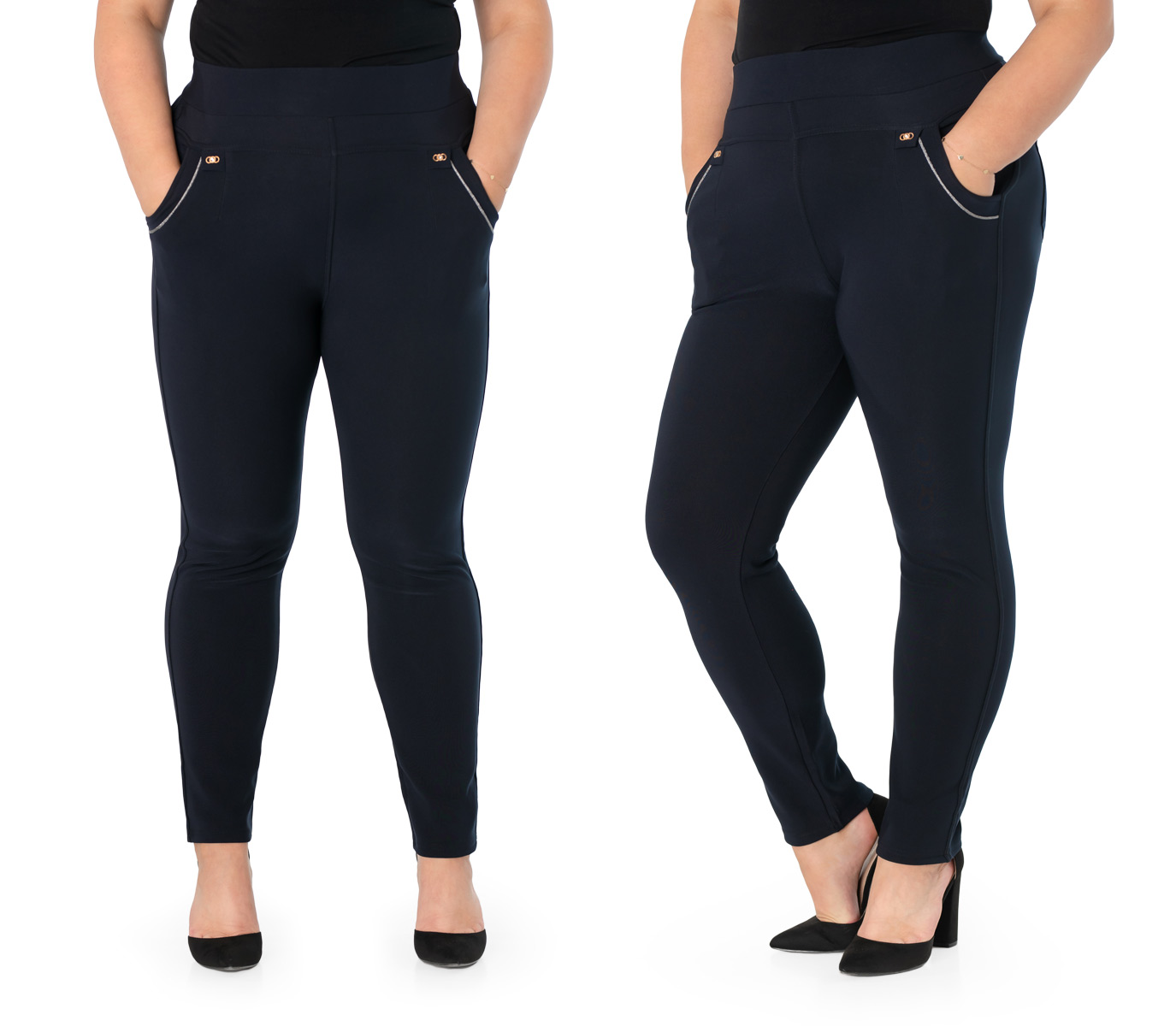 

Spodnie Damskie Rurki Wysokim Stanem 203-1 8XL/9XL