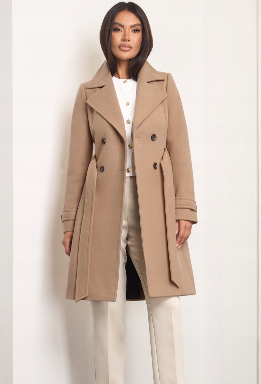 Zartex dámský klasický dvouřadý kabát Mila cappuccino AW25 vel. 42