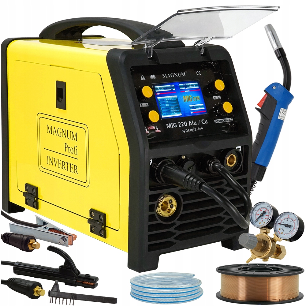 Spawarka Magnum Mig 220 Alu Cu 4x4 Synergia LCD 200A Mig Mma Tig Migomat