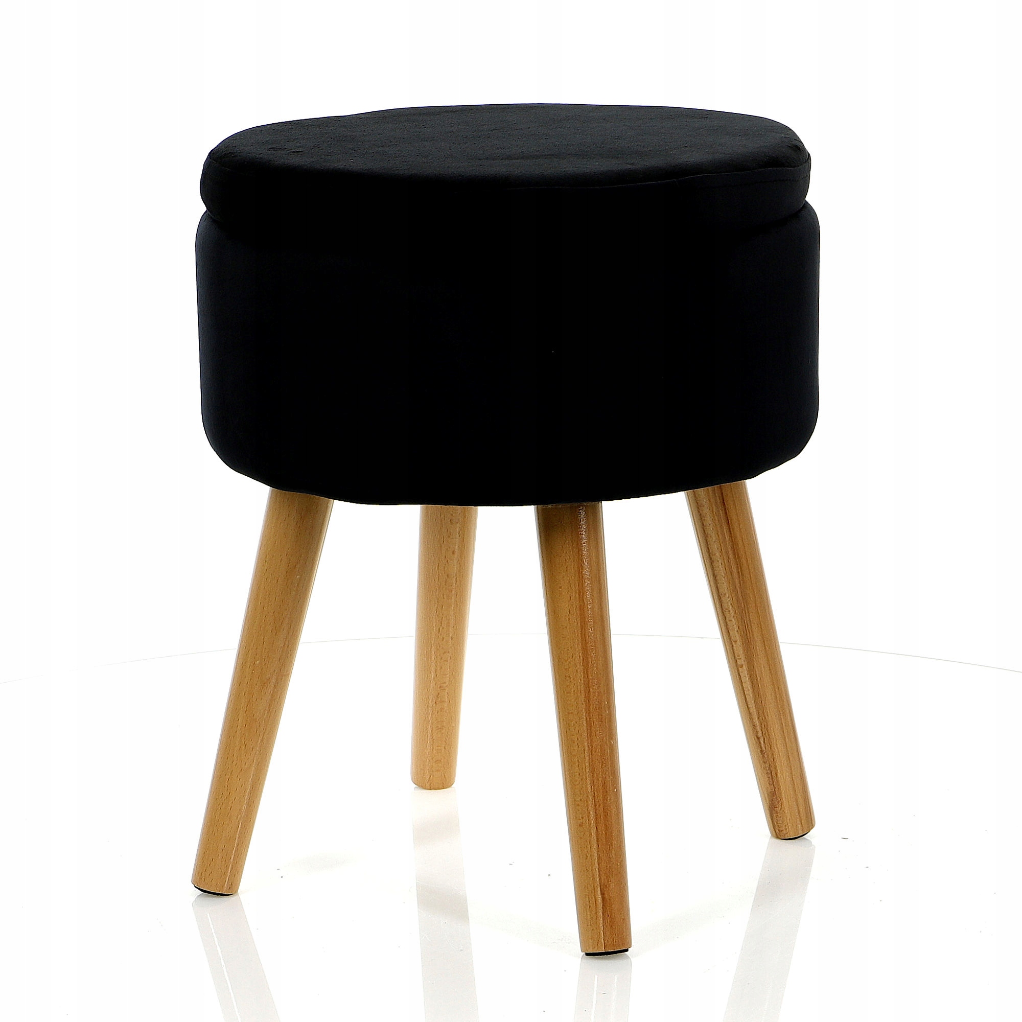 

Pufa Welurowa Drewno Czarna Welur Otwierana 45cm