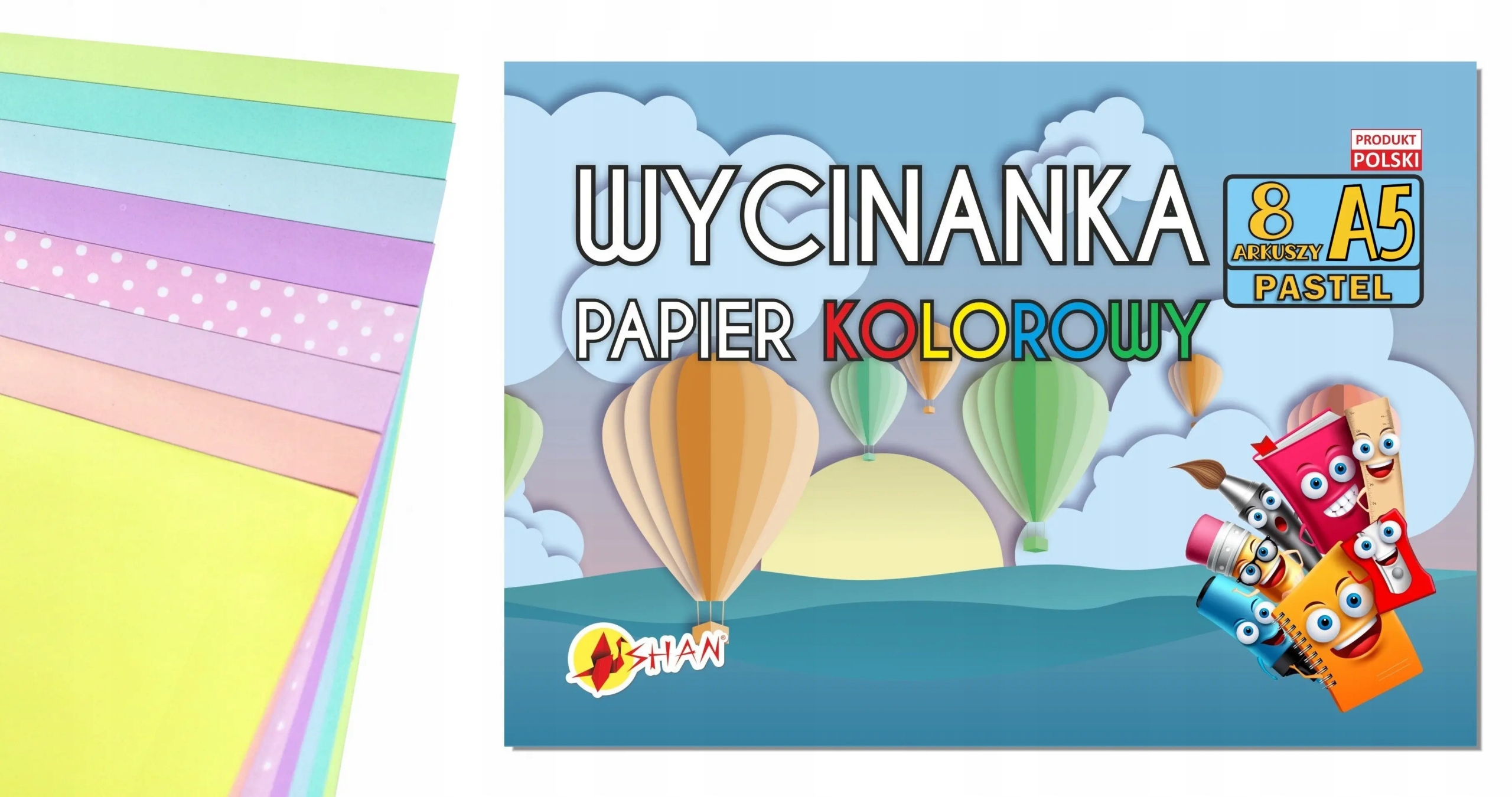 

Papier nabłyszczany wycinanka Pastelowa A5 8k Shan