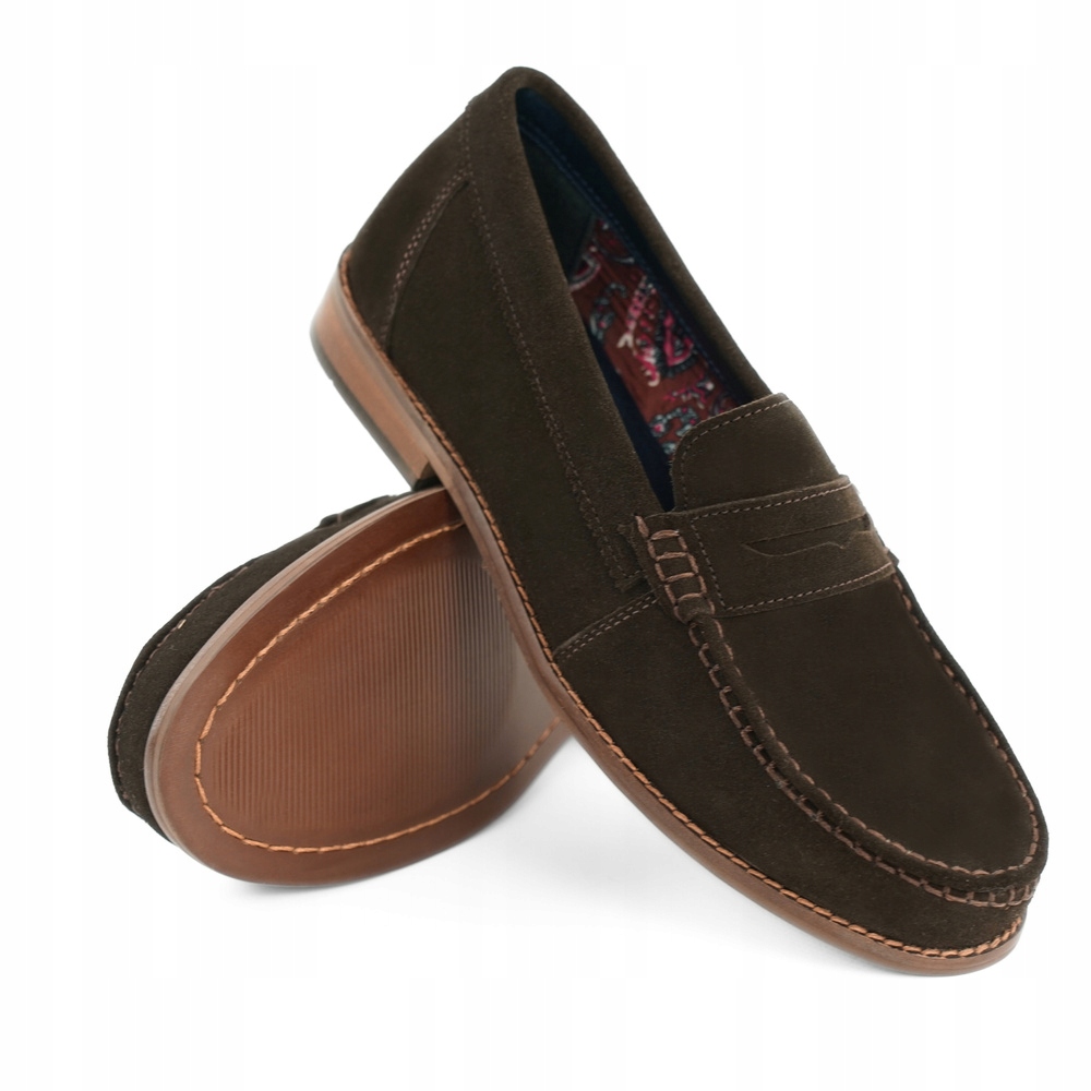 Loafersy pánské mokasíny nazouvací semišové lehké pohodlné Kožené 45