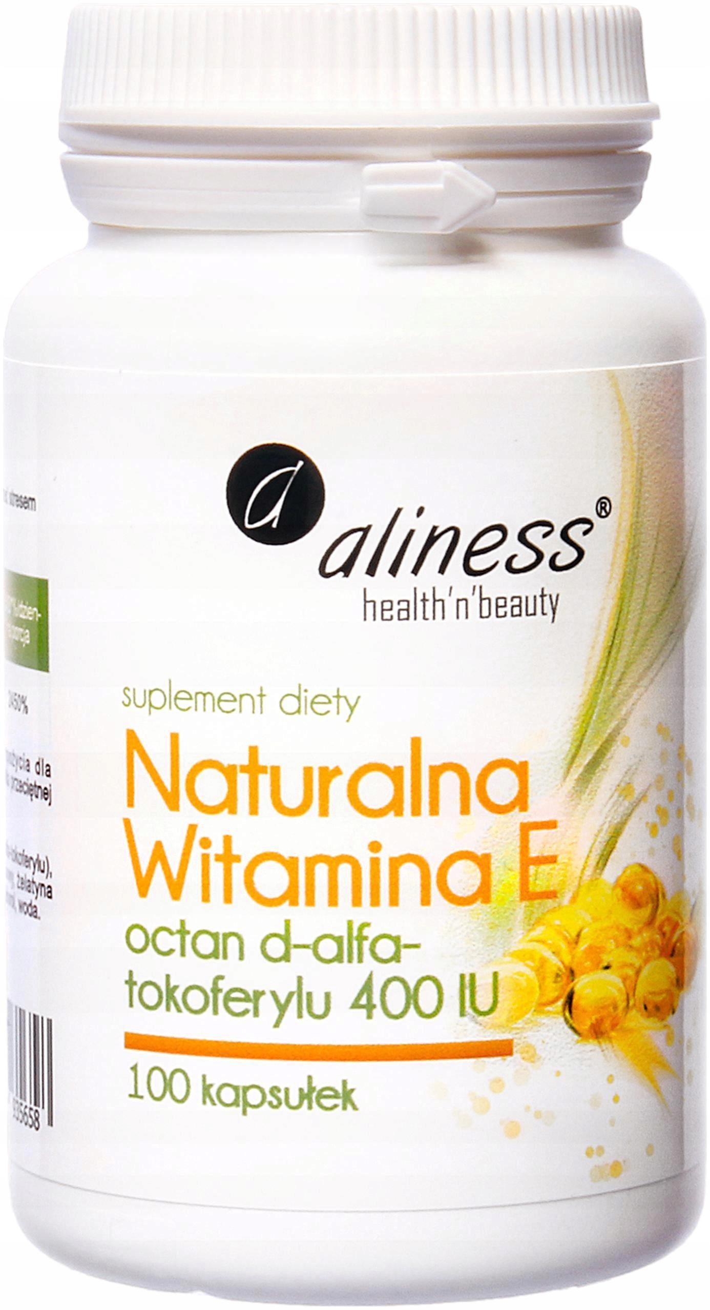 

Aliness Naturalna Witamina E 100 kaps 400IU Mocna