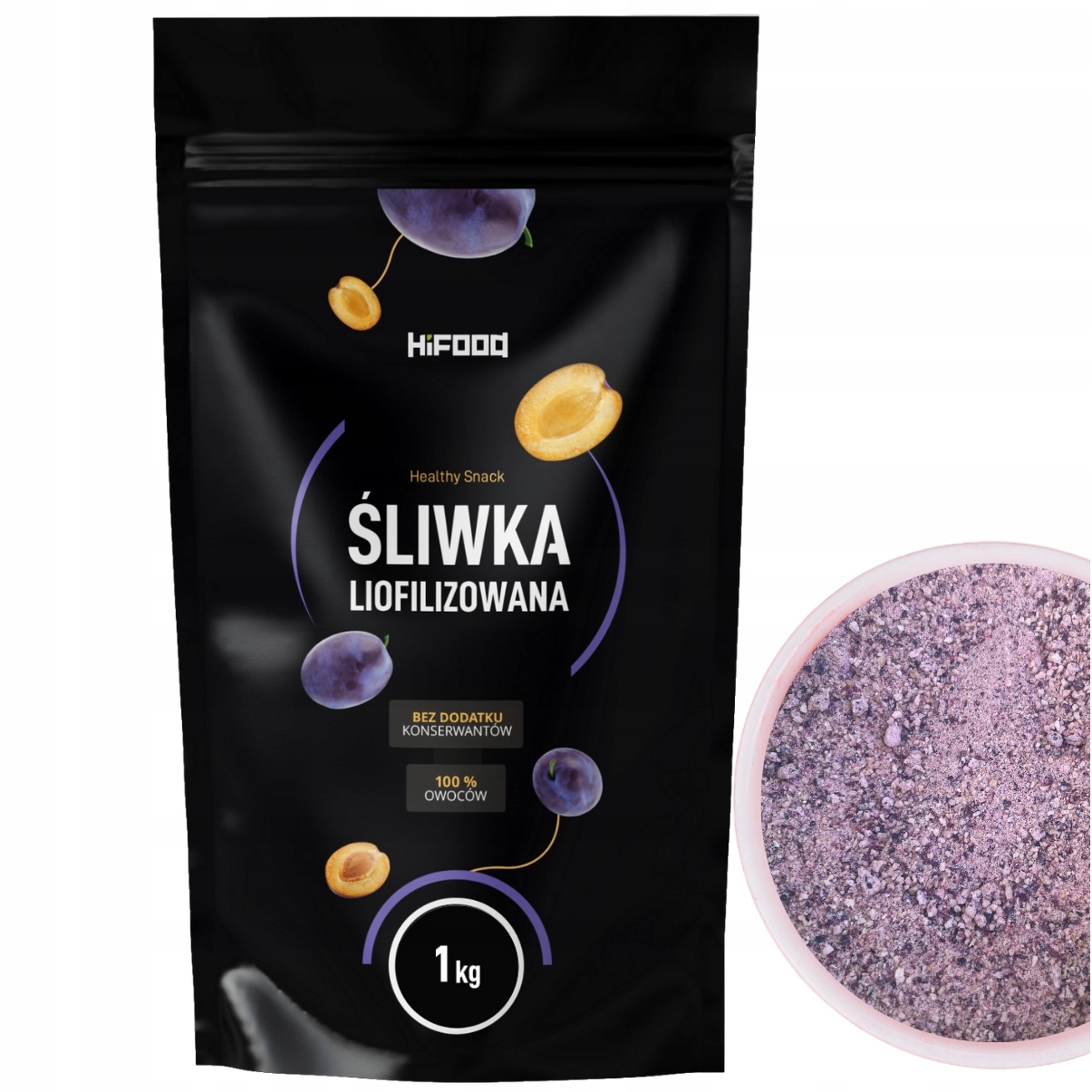 Śliwki Liofilizowane 1kg Śliwka 100% Polska Proszek HiFOOD