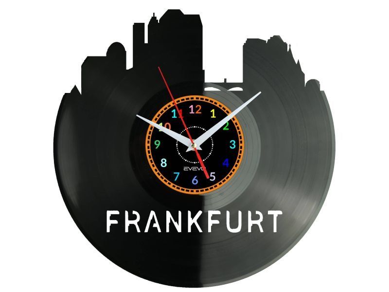 Frankfurt Dárek Originální dekorace do domu Hodiny z vinylové desky
