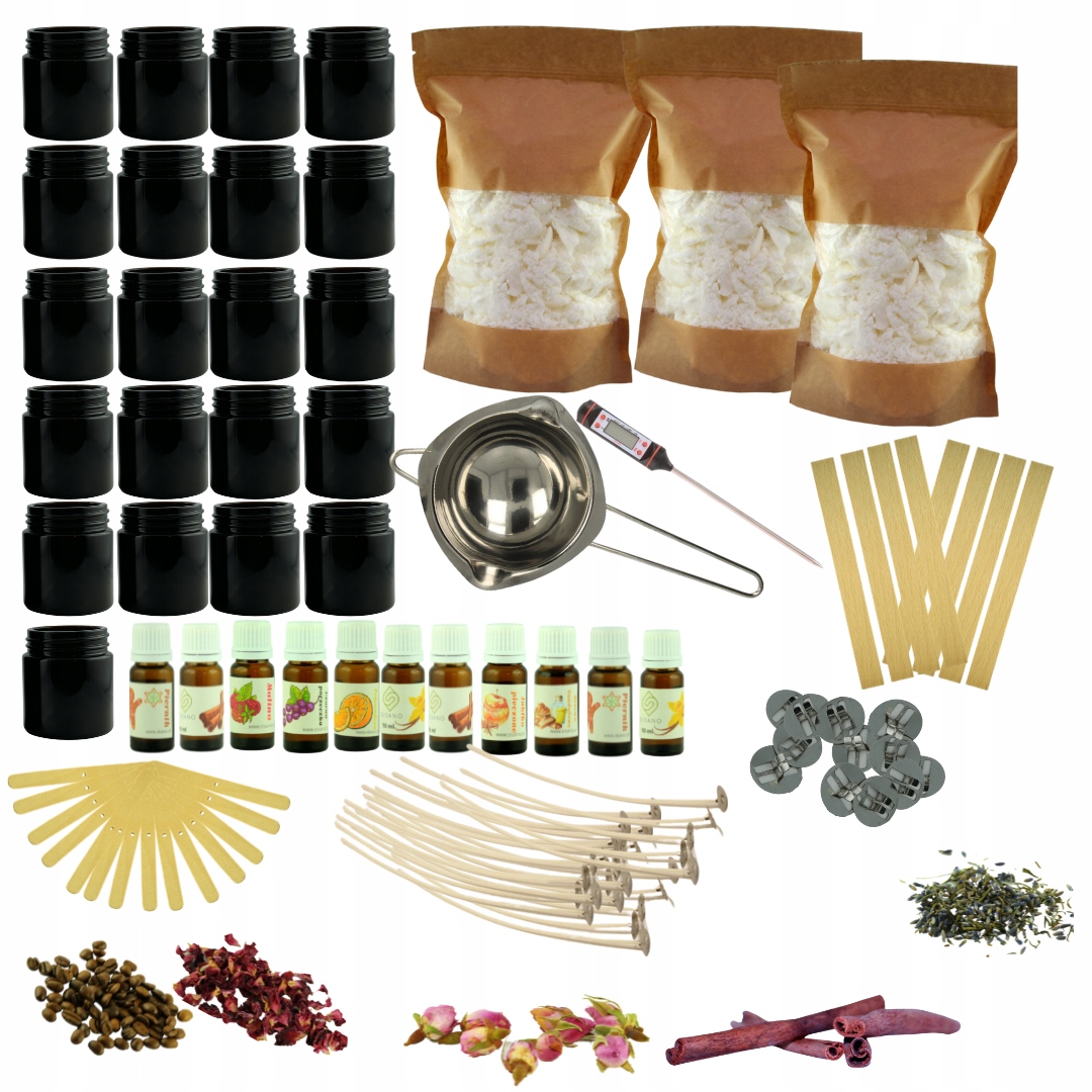 Sada na výrobu 21 sójových svíček, ruční výroba