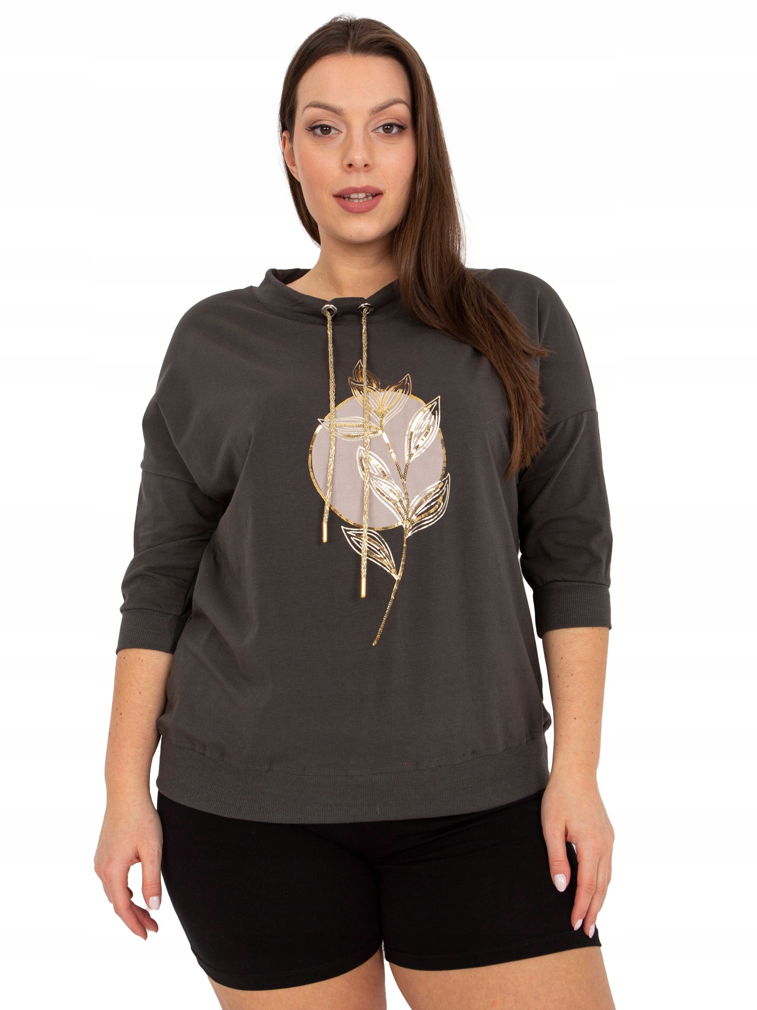 

Codzienna Bluzka Damska Plus Size z nadrukiem