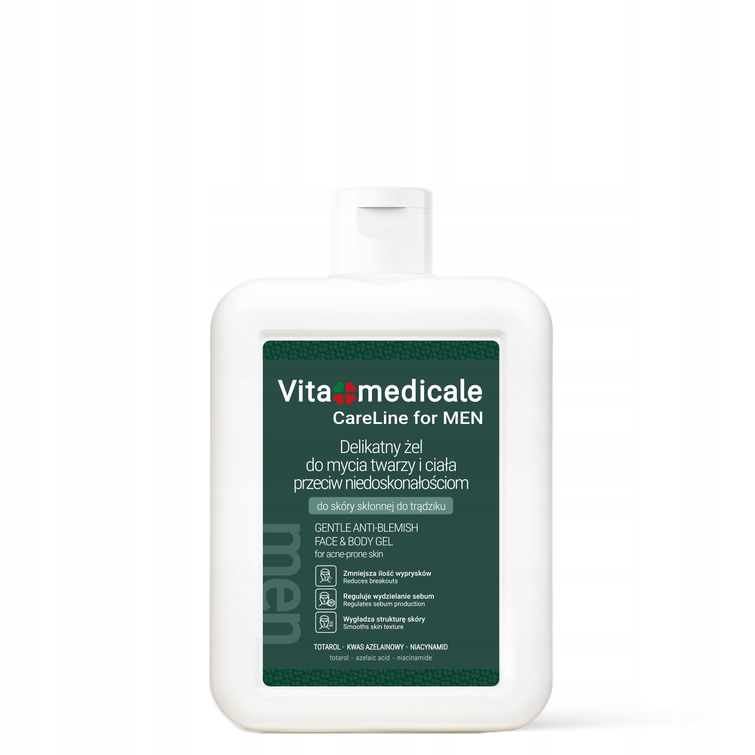 Gel na mytí obličeje a těla 250 ml na nedokonalosti a akné VitaMedicale