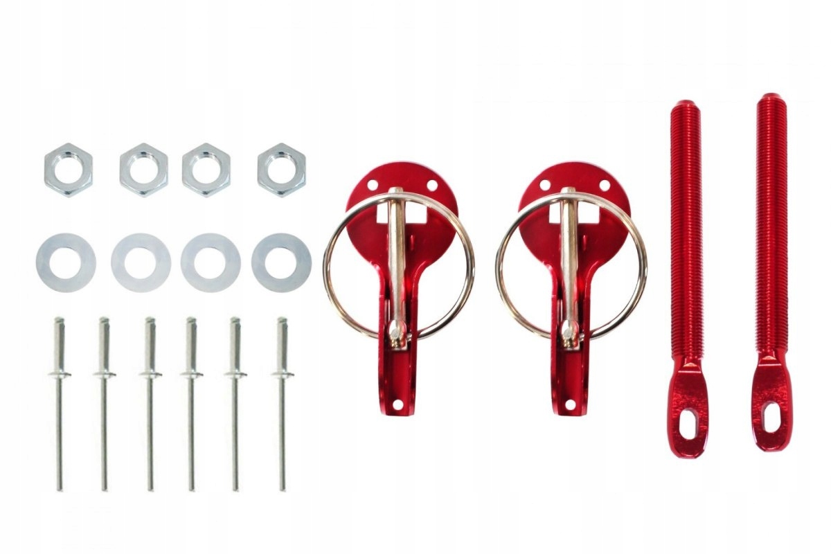 ALUMINIOWE ZAPINKI MASKI - EPMAN - CZERWONE